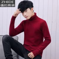 SUNTEK2021新款秋季长袖T恤毛衣男士高领上衣服加厚针织打底衫卫衣男装T恤