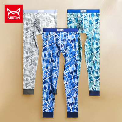 猫人男士秋裤纯棉裤单件薄款春秋冬季打底裤保暖裤线裤衬裤男棉毛裤子