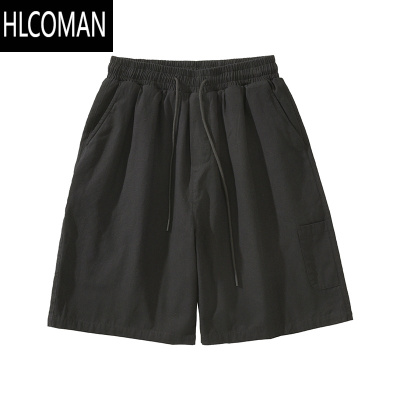 HLCOMANGOGOSOON短裤男夏季新款男生裤子宽松休闲男士卡其色美式小众