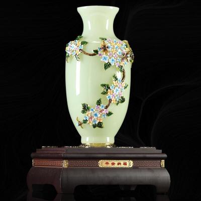 家柏饰(CORATED)大号玉石花瓶摆件客厅插花干花家用创意中式家居电视柜装饰艺术品