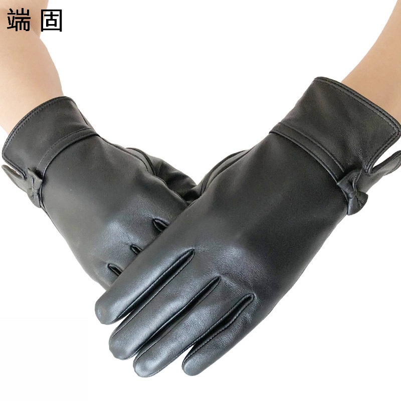 端固女士触屏加绒羊皮手套盒装D3T