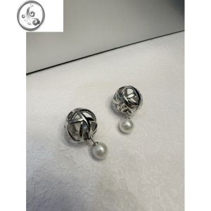 JiMi根珠耳钉女小众设计感珍珠耳饰春夏耳环2023年新款潮 耳钉