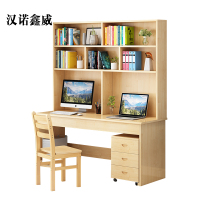 汉诺鑫威员工书桌书架组合家用带书柜一体办公桌160桌+架+椅+三抽