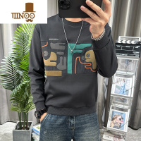 YANXU秋季卫衣男卡通拼接套头上衣流行情侣装圆领休闲男装外套2023新款