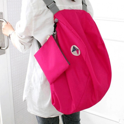 新款韩版双肩包女潮背包折叠大容量运动包男背包女单肩包旅行收纳包袋-定制草绿草绿