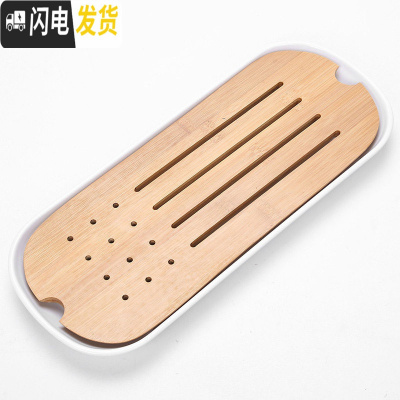 三维工匠密胺干泡盘功夫茶具茶盘简约家用迷你储水日式竹制茶托盘 密胺盘[30cm白]小方舟