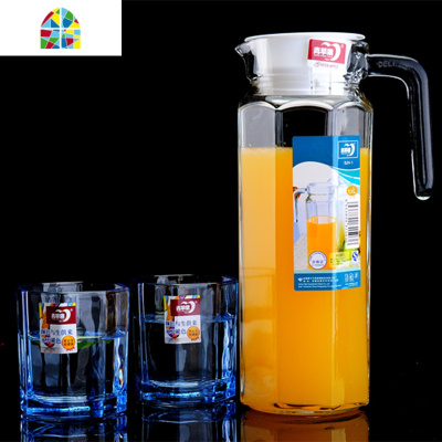 耐热玻璃凉水壶水杯啤酒家用茶杯办公杯子玻璃杯套装定制壶女士杯 FENGHOU B壶(承受温度60度)+2只杯
