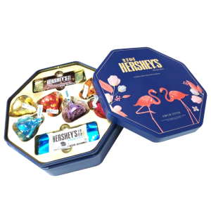 Hershey‘s好时之吻巧克力6粒+6排块火烈鸟铁盒礼盒装结婚喜糖蓝色