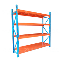 臻远 ZY4121549 重型货架置物架四层主架 蓝+橘红 2000*600*2000mm 300kg