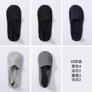 浪莎袜子男士船袜夏天薄款纯棉防臭硅胶防滑隐形浅口夏季透气短袜