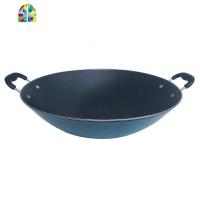 铁锅老式生铁炒锅圆底无涂层双耳大铁锅锅炒菜锅 FENGHOU 尺4加厚铁锅470带盖熟铁盖45cm