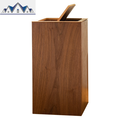日式木质大号分类垃圾桶木纹办公室宾馆酒店客房纸篓家用简约纸篓 三维工匠