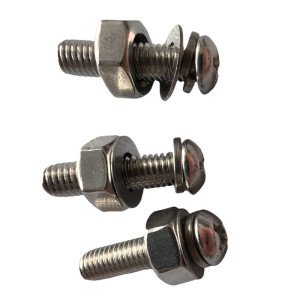 vzi 304不锈钢盘头螺丝平垫弹垫螺母组合 M4*30(100套) 包