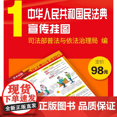 2020 民法典 中华人民共和国民法典宣传挂图 8张 铜版纸彩色印刷 图文并茂 中国民法典热点问题 法律指南 民法典解读