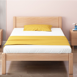 慧采云 实木床现代原木色卧室现代简约单人床 1000*2000*800mm