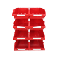 翌嘉YJ4121774 斜口组合式零件盒收纳分类货架型盒箱 红色 8只装 730*490*1200