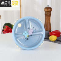 三维工匠儿童卡通不锈钢分格餐盘304防烫便携饭盒小学生分隔型带盖便当盒 蓝色饭盒(基础款)