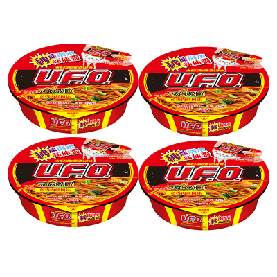 日清(NISSIN) UFO飞碟炒面 鱼香肉丝124g/碗 4碗装 速食 拌面 整箱 捞面 干拌面 方便面