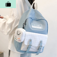 书包小学生中学生初中生韩版高中生ins大容量双肩包女潮简约背包NEW LAKE