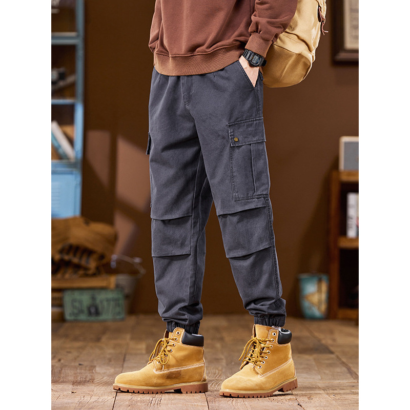 实体工装裤男厚款高品质轻奢百搭休闲口袋美式纯棉运动裤