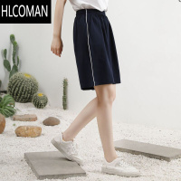 HLCOMAN校服裤子五七分裤一条杠短裤宽松男女夏季一两道杠初高中学生校裤