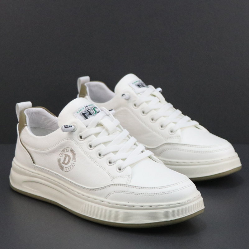 真皮软底潮流百搭平底休闲鞋男2026春季新款帅气一脚蹬懒人小白鞋