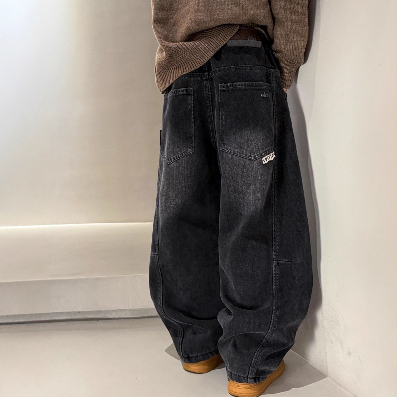 男童加绒牛仔裤秋冬款新款儿童冬季大男孩冬装一体绒加厚裤子_681