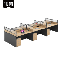 伟樽员工屏风工位六人位带柜360*120*110cm套