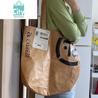 bangdou顺丰包包 顺丰手提袋杜邦纸袋 可水洗纸新款托特复古女包单肩