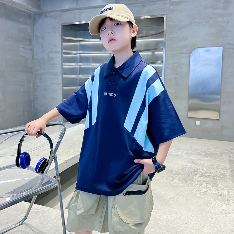儿童装男童夏装Polo衫短袖2025新款夏季中大童纯棉T恤夏季男孩潮t