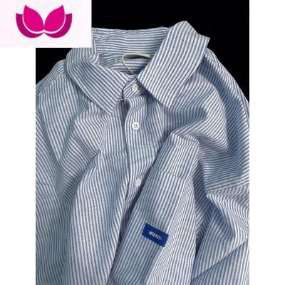 七斓条纹日系衬衫男高级感痞帅长袖衬衣春季美式复古休闲港风外套