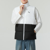 彪马(PUMA)羽绒马甲男装新款立领防风保暖羽绒背心外套撞色拼接马甲687300-51 ZP