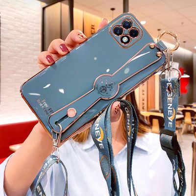 tidiui oppoa53手机壳 女款 oppo a53腕带保护套pecm30硅胶包镜头防摔