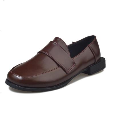 纤婗(QIANNI)2019新款英伦风chic春季单鞋ins一脚蹬小皮鞋女复古学生韩版百搭