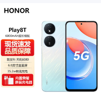 荣耀Play8T 12GB+256GB 流光银 850nit高亮超清显示 6000mAh超能电池 35W超级快充 5000万像素超清影像 2倍大音量 5G手机