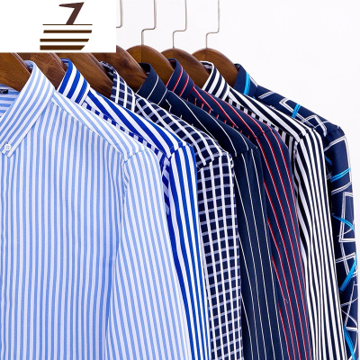 NEWLAKE2018春装新款男士长袖衬衫条纹碎花衬衣波点印花潮流男装休闲寸衫