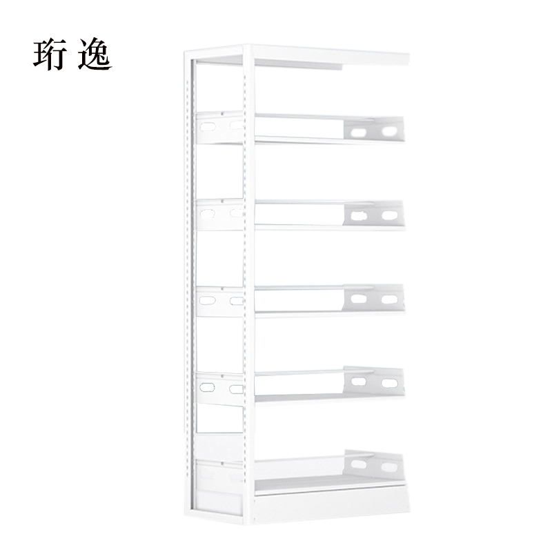 珩逸图书馆书架阅览室货架资料档案架钢制书架单面五层副架