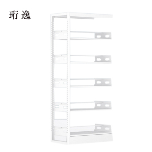 珩逸图书馆书架阅览室货架资料档案架钢制书架单面五层副架