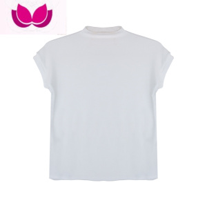 七斓纯欲风半高领短袖T恤女2023修身显瘦白色打底衫内搭上衣ins