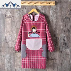 加厚围裙长袖防水防油家用厨房可爱罩衣成人女厨房工作服定制logo 三维工匠