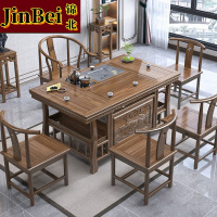 锦北茶台小型泡茶桌椅组合阳台茶几茶具套装一体 1.5米+围椅+4月牙