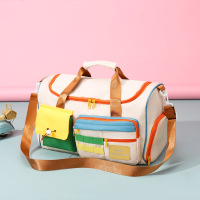 时尚撞色大容量运动健身包外出短途出差旅行包干湿分离登机收纳袋