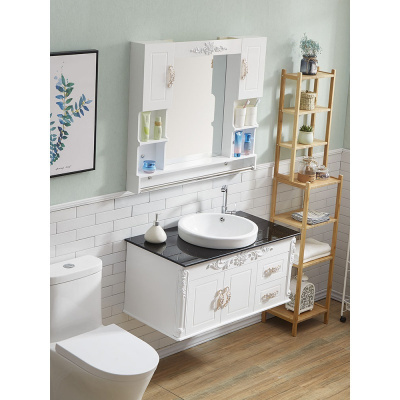 森美人简约欧式浴室柜组合卫浴柜吊柜面盆柜组合洗手台盆柜洗漱台卫生间