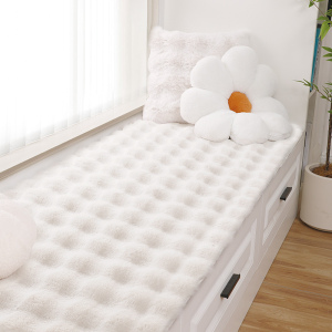 2024新款飘窗毯仿兔毛地毯奶油风四季通用客厅阳台垫子榻榻米坐垫