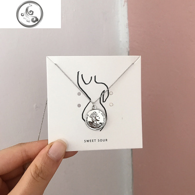 甜酸毛衣链长款百搭简约硬币项链女锁骨链颈脖子饰品韩版学生森系 JiMi