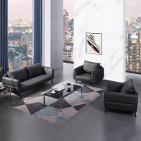 域赢现代简约沙发休闲办公沙发会客沙发商务接待沙发组合3+1+1+茶几