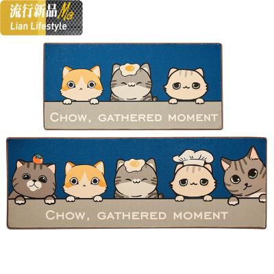 家用厨房卡通地垫吸水吸油脚垫长条防滑防油防水进垫子耐脏垫 三维工匠地毯