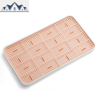 双层沥水托盘长方形塑料多功能杯子沥水架茶盘客厅厨房家用水果盘 三维工匠收纳层架