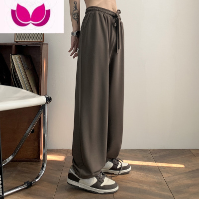 七斓日系垂感加长裤子男高个子痞帅咖色西裤秋季高级感直筒阔腿休闲裤