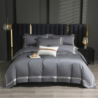 彼加曼 BGM-T2549100S新疆长绒棉工艺家装四件套-流灰(被套200*230cm)